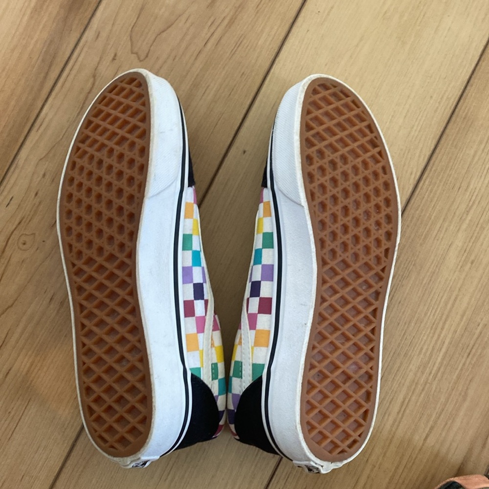 VANS Old Skool Rainbow Checkerboard Shoes Missy Size 4 Canvas - Picture 5 of 5